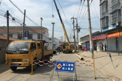 沛縣供電公司對10KV棲河142線進行遷移改造