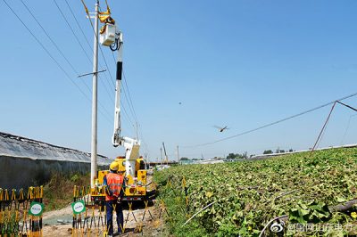 10千伏曲東線工業(yè)園支線6號(hào)桿進(jìn)行帶電消缺