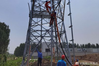 安裝固定終端塔電纜 制作安裝引流線