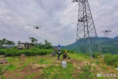 溫嶺市供電公司首次開展無人機協(xié)同接力作業(yè)