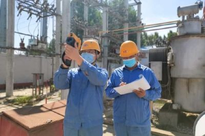 對35千伏董村變電站進行節(jié)前巡視測溫